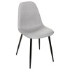 Scaun dining Tyka, metal negru, textil gri, H.86 cm, 131255A