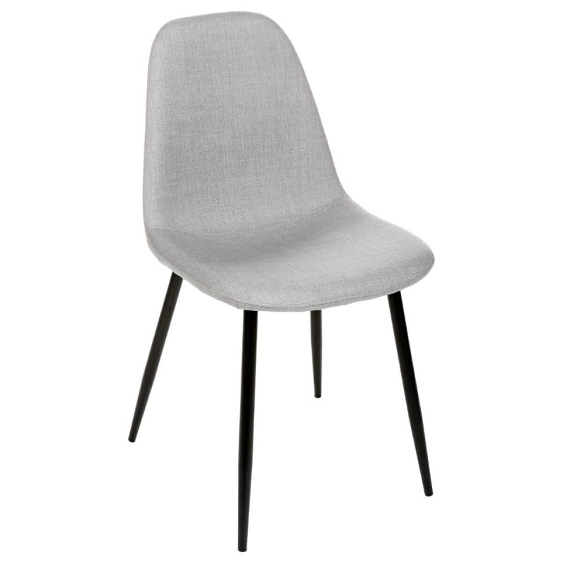 Scaun dining Tyka, metal negru, textil gri, H.86 cm, 131255A