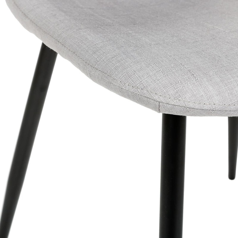 Scaun dining Tyka, metal negru, textil gri, H.86 cm, 131255A