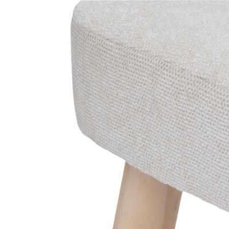 Taburet Thena, lemn, textil ivoire, H.36 cm, 202227A