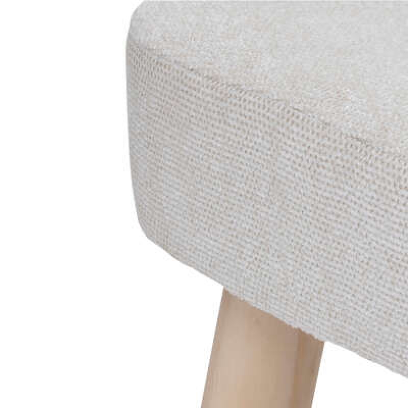 Taburet Thena, lemn, textil ivoire, H.36 cm, 202227A