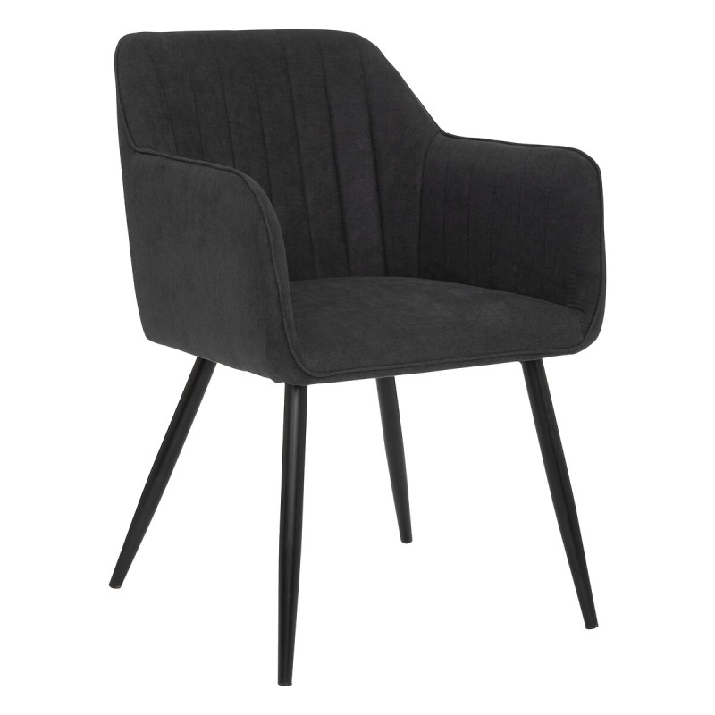 Scaun dining Visoca, metal, poliester, negru, H.83 cm, 194607A