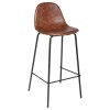 Scaun bar Vladi, picioare din metal, poliuretan maro, H.95 cm, 131341A