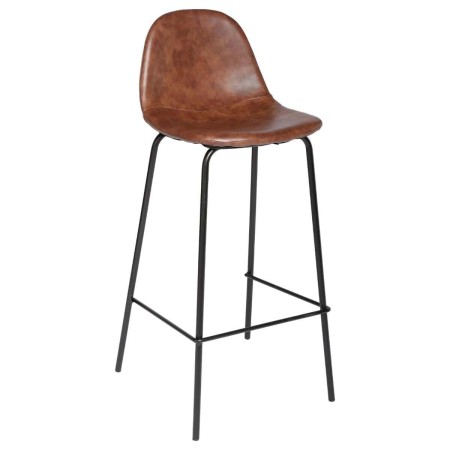 Scaun bar Vladi, picioare din metal, poliuretan maro, H.95 cm, 131341A