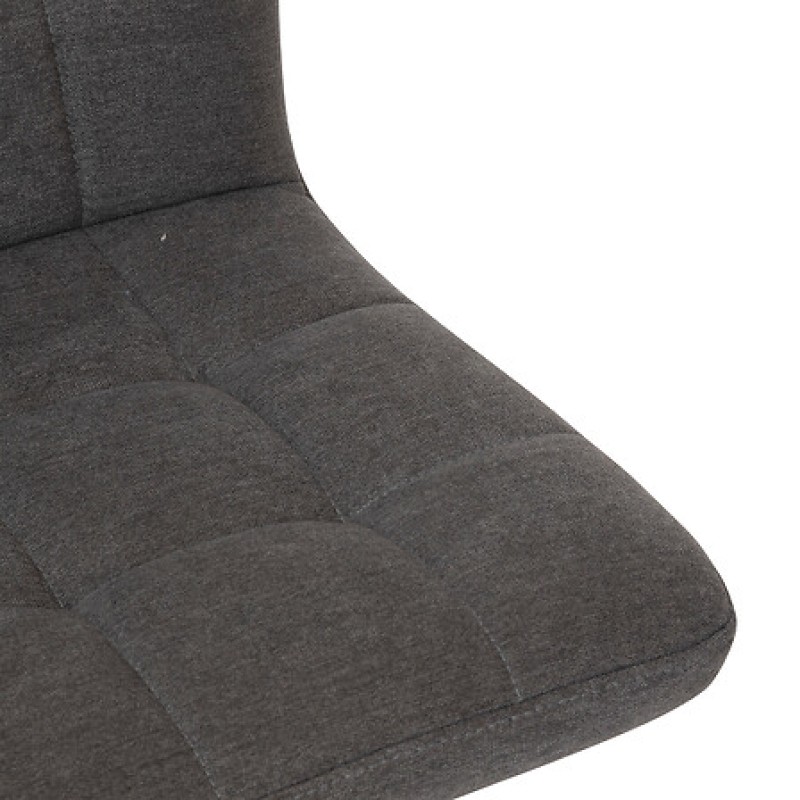 Scaun bar ajustabil Delek, metal negru, textil gri, H.102 cm, 207339B