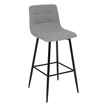Scaun bar Sirac, picioare din metal negru, textil gri, H.104 cm, 207325A