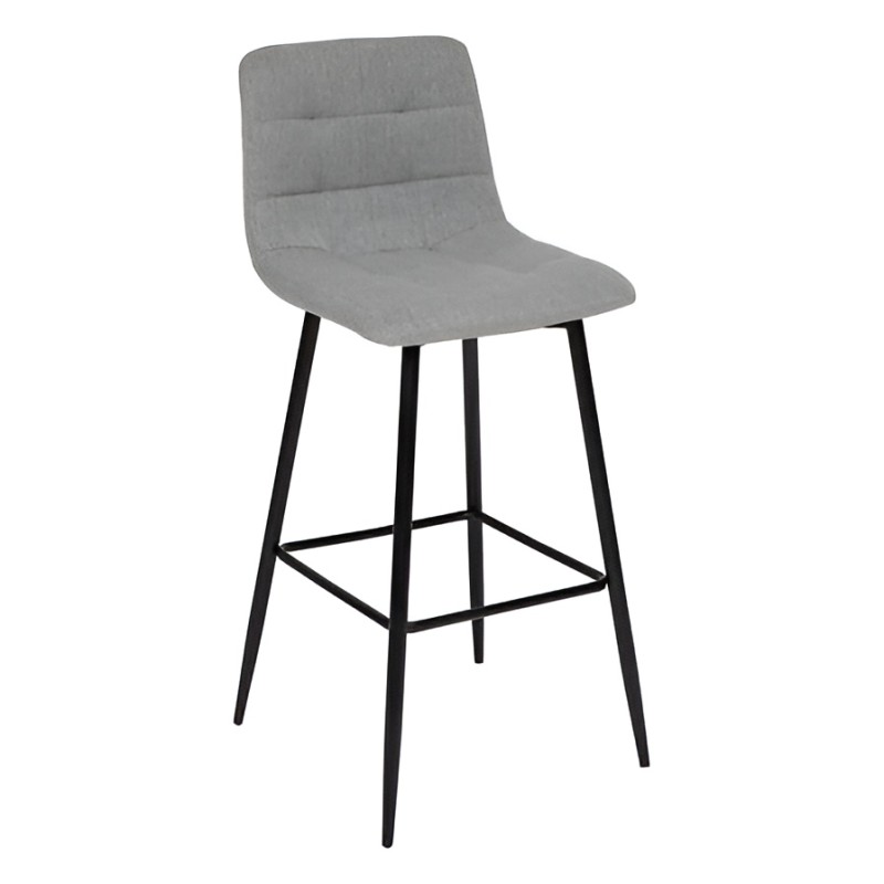Scaun bar Sirac, picioare din metal negru, textil gri, H.104 cm, 207325A
