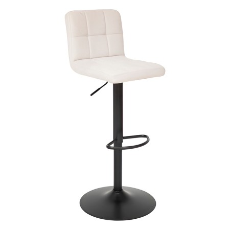 Scaun bar ajustabil Delek, metal negru, textil crem, H.102 cm, 207339A