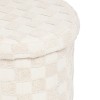 Taburet Pasty, cu spatiu depozitare, lemn, poliester alb, D.38 cm, 207320A