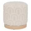 Taburet Copas, lemn, poliester alb, D.38 cm, 207318A