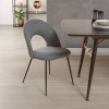 Scaun dining Raven, metal, textil gri, H.81 cm, 207301B