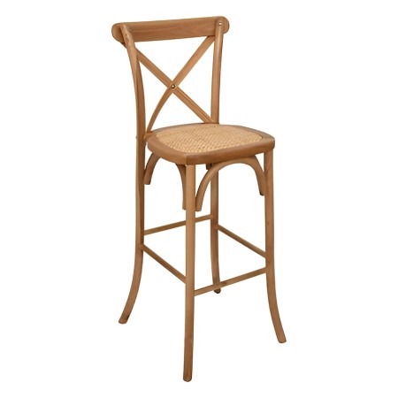 Scaun bar Isak, lemn, ratan, H.110 cm, 207322A