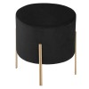 Taburet Living, picioare metal, catifea, negru, D.34 cm, 157171A