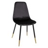 Scaun dining Tyka, picioare din metal, catifea neagra, H.86 cm, 166773A