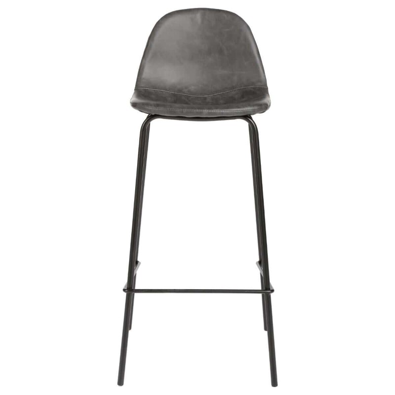 Scaun bar Vladi, picioare din metal, poliuretan gri, H.95 cm, 131341B