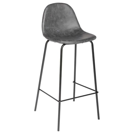 Scaun bar Vladi, picioare din metal, poliuretan gri, H.95 cm, 131341B