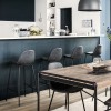 Scaun bar Vladi, picioare din metal, poliuretan gri, H.95 cm, 131341B