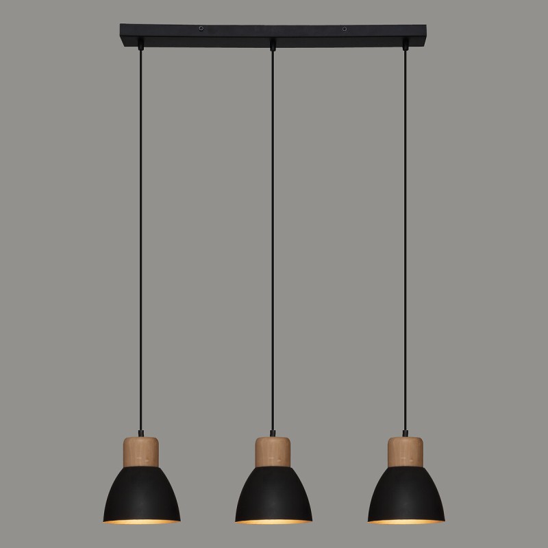 Lustra Interior Desy, metal, negru, 3xE27, L.64 cm, 190633