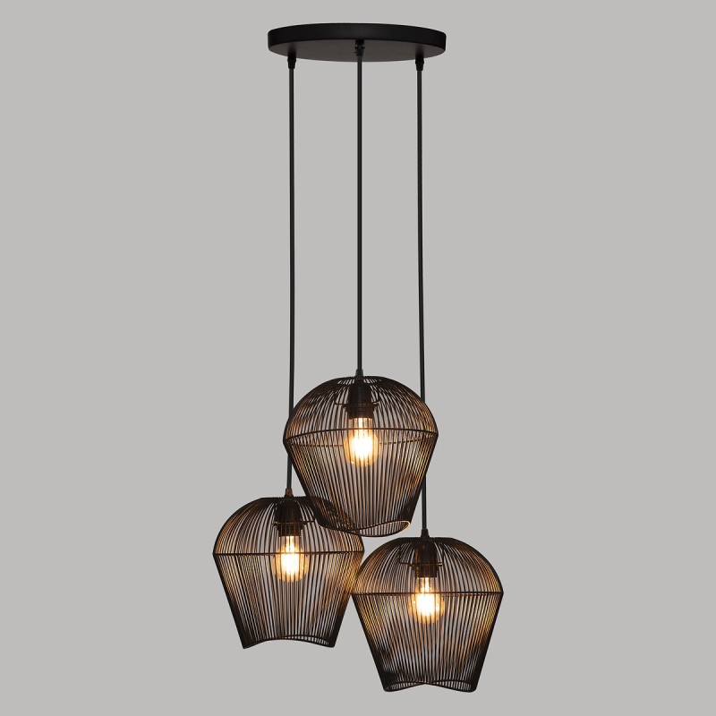 Lustra Interior Jena, metal, negru, 3xE27, D.25 cm, 190645