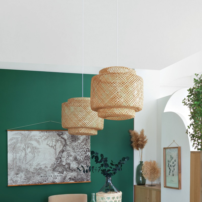 Suspensie Liby, metal, bambus, 1XE27, D.40 cm, 167670