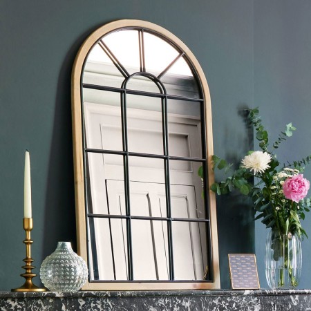 Oglinda Zoe, rama din lemn natur, metal negru, H.106cm, 141132