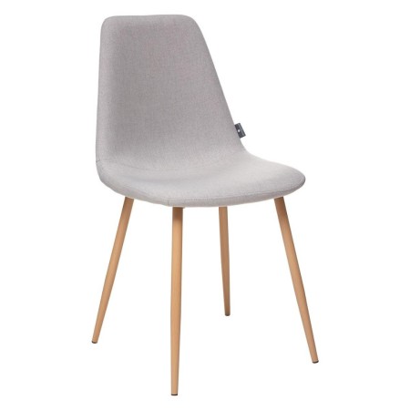 Scaun dining Roka, metal, material textil, gri deschis, H.87 cm, 140295C