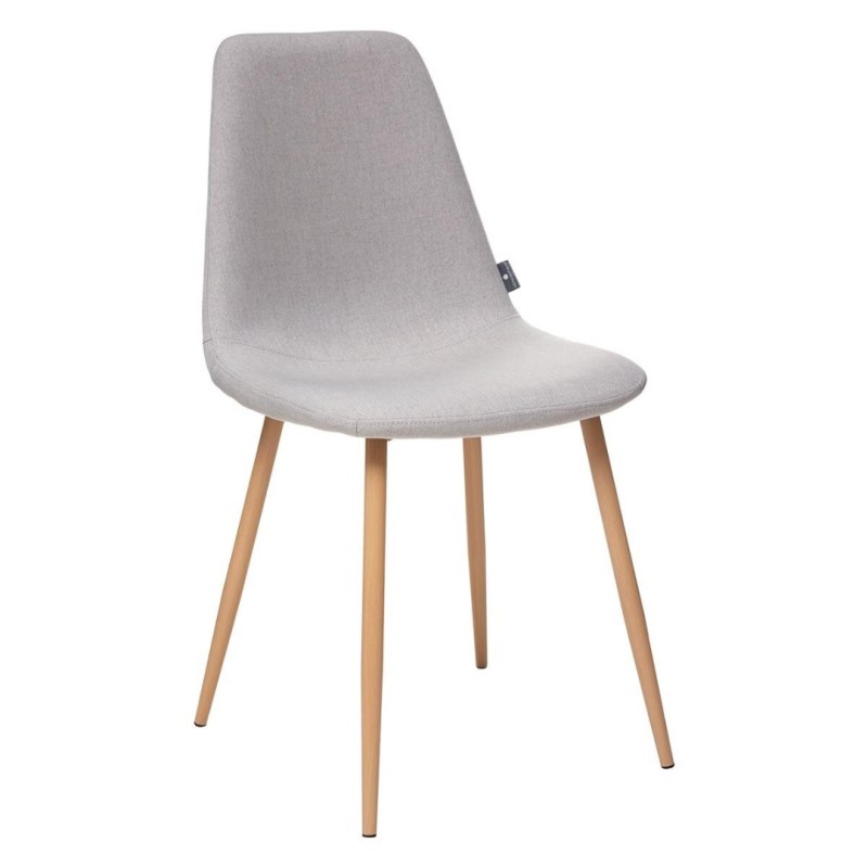 Scaun dining Roka, metal, material textil, gri deschis, H.87 cm, 140295C