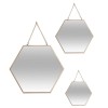 Set 3 oglinzi Leny, metal si sticla, aurii, L.20/25/30 cm, 141196A