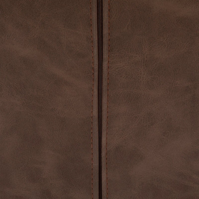 Scaun dining Olwen, picioare metal negru, poliuretan, maro, H.81 cm, 179033A
