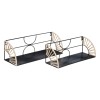 Set 2 rafturi de perete Mileva, metal, negru, L.37/42 cm, 197621