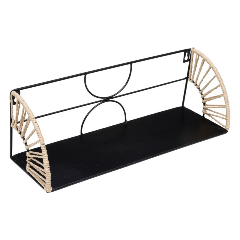 Set 2 rafturi de perete Mileva, metal, negru, L.37/42 cm, 197621