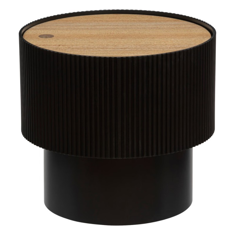 Masuta de cafea Enola, MDF, negru, cu spatiu depozitare, D.39 cm, 197740D
