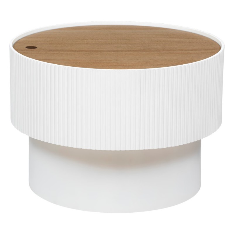 Masuta de cafea Enola, MDF alb/crem, cu spatiu depozitare, D.55 cm, 197741A