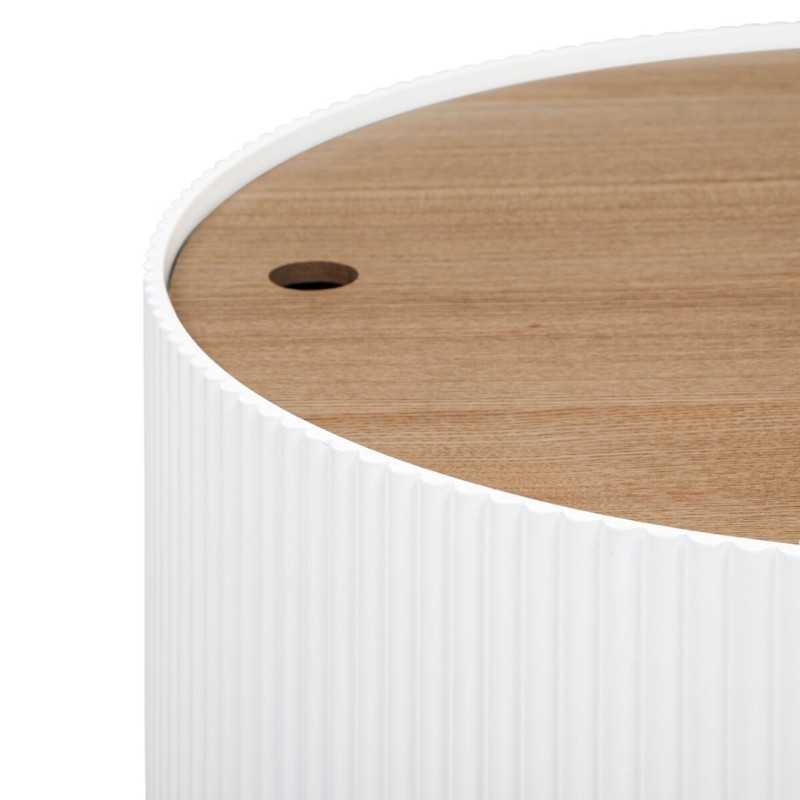 Masuta de cafea Enola, MDF alb/crem, cu spatiu depozitare, D.55 cm, 197741A