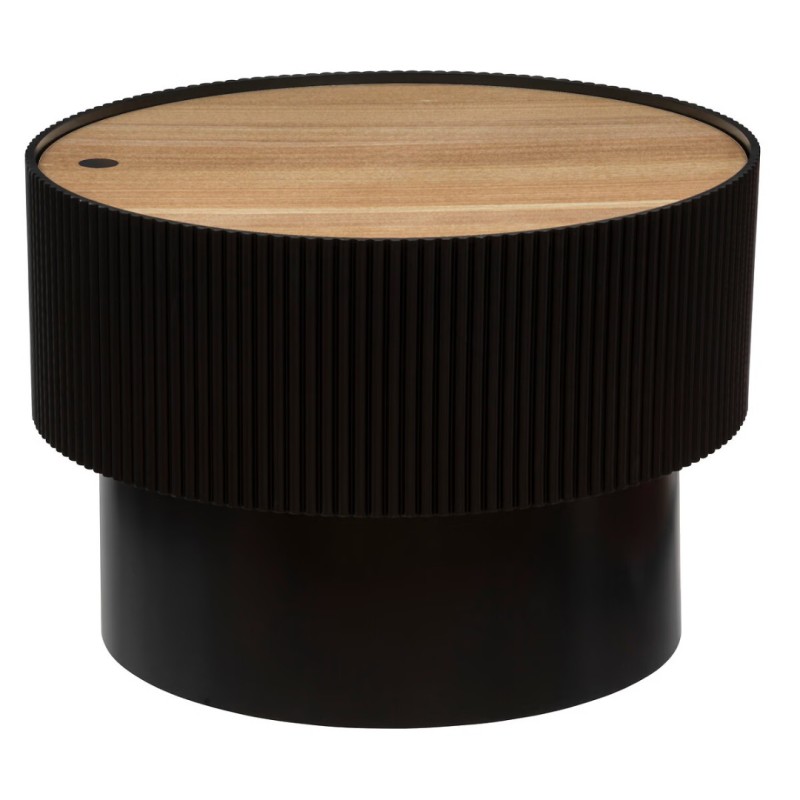 Masuta de cafea Enola, MDF negru/crem, cu spatiu depozitare, D.55 cm, 197741B