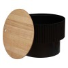 Masuta de cafea Enola, MDF negru/crem, cu spatiu depozitare, D.55 cm, 197741B