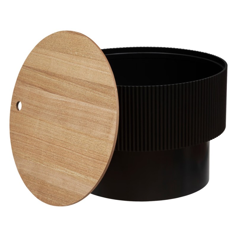 Masuta de cafea Enola, MDF negru/crem, cu spatiu depozitare, D.55 cm, 197741B