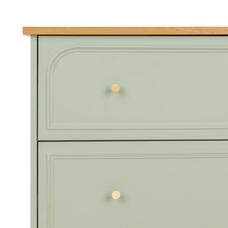 Comoda verde Mohea, 3 sertare, H.81 cm, 197856A