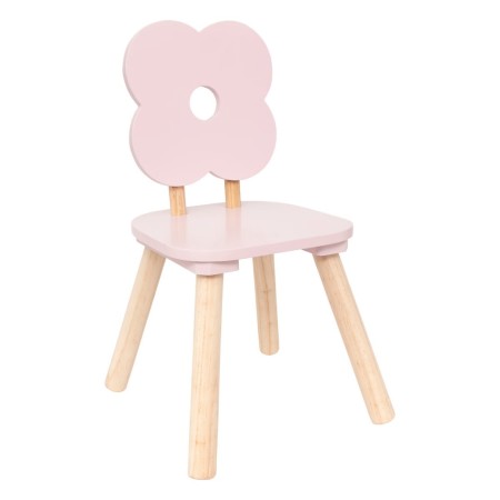 Scaun copii Flower, roz, lemn si MDF, H.48 cm, 174315B