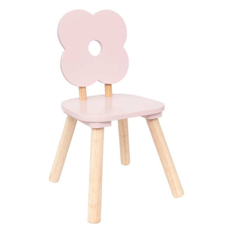 Scaun copii Flower, roz, lemn si MDF, H.48 cm, 174315B