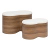Set 2 banchete Loe, MDF, alb/ maro, L.56/72 cm, 206261