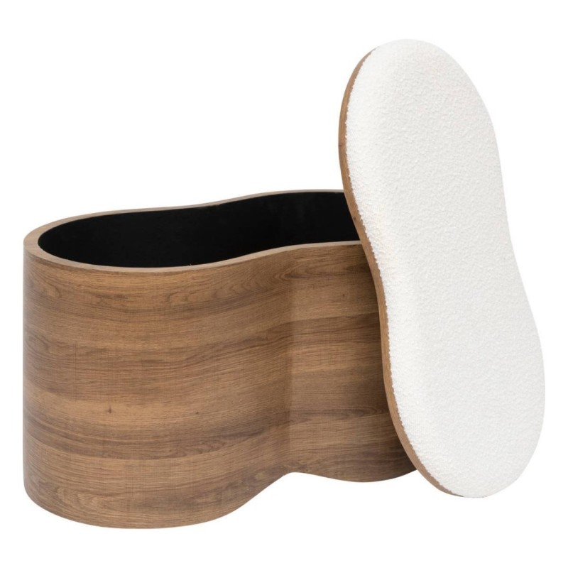Set 2 banchete Loe, MDF, alb/ maro, L.56/72 cm, 206261
