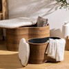 Set 2 banchete Loe, MDF, alb/ maro, L.56/72 cm, 206261