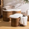 Set 2 banchete Loe, MDF, alb/ maro, L.56/72 cm, 206261