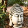 Statueta exterior Bouddha, magneziu, gri, H.60 cm, 206233