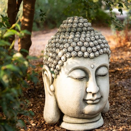Statueta exterior Bouddha, magneziu, gri, H.60 cm, 206233 