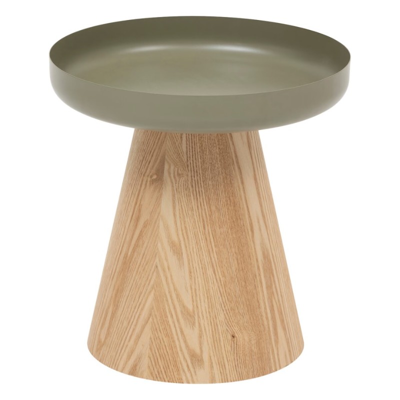 Masuta laterala Hercyna, metal si MDF, verde, D.40 cm, 206054B