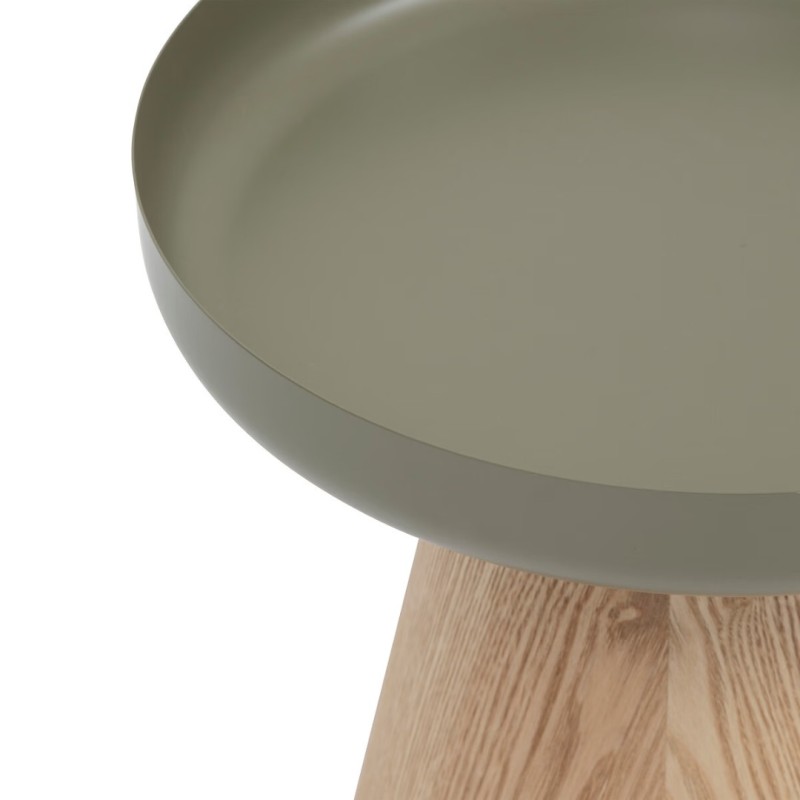Masuta laterala Hercyna, metal si MDF, verde, D.40 cm, 206054B