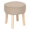 Taburet Adriel, lemn, poliester bej, D.35 cm, 121361T