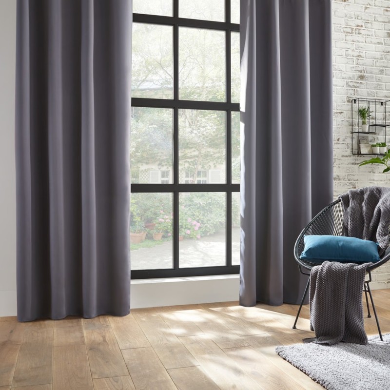Draperie Odelie, poliester, gri inchis, 140x260 cm, 103859L2